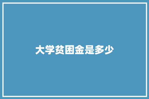 大学贫困金是多少