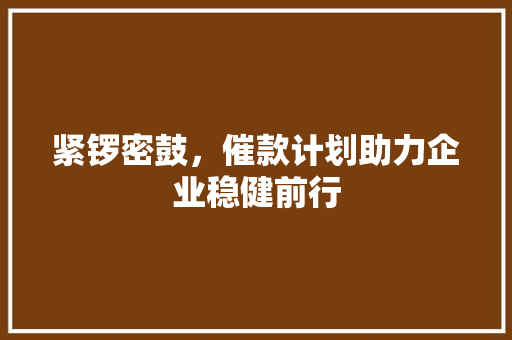 紧锣密鼓，催款计划助力企业稳健前行