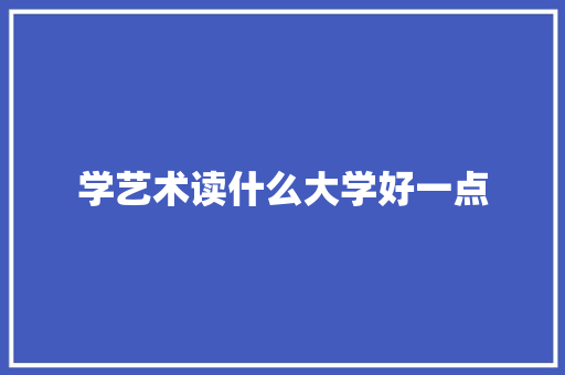 学艺术读什么大学好一点