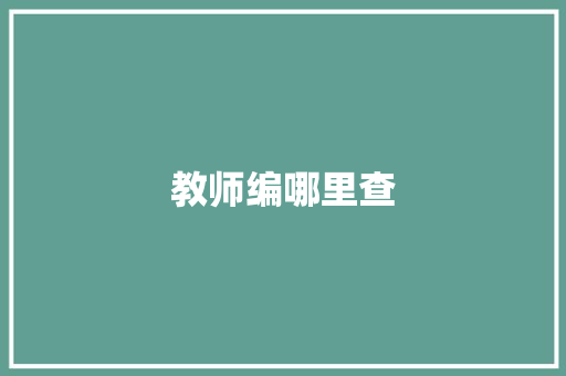 教师编哪里查