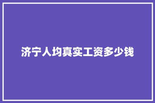济宁人均真实工资多少钱