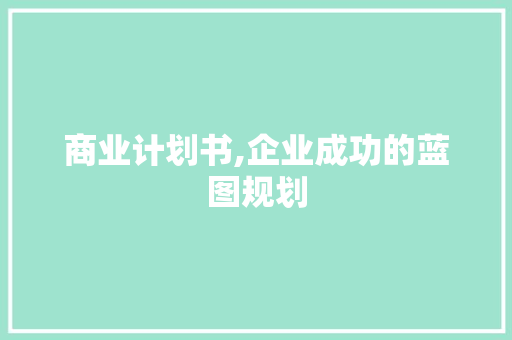 商业计划书,企业成功的蓝图规划 英语单词