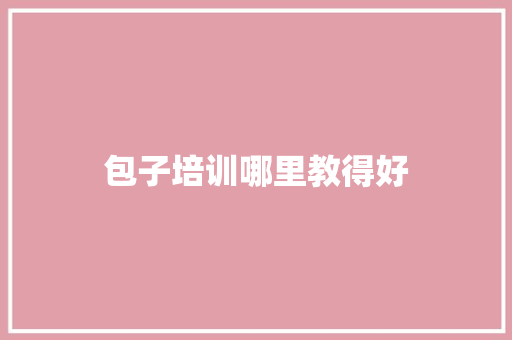 包子培训哪里教得好