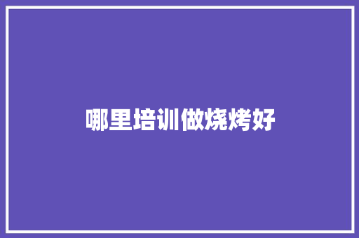 哪里培训做烧烤好