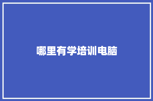 哪里有学培训电脑