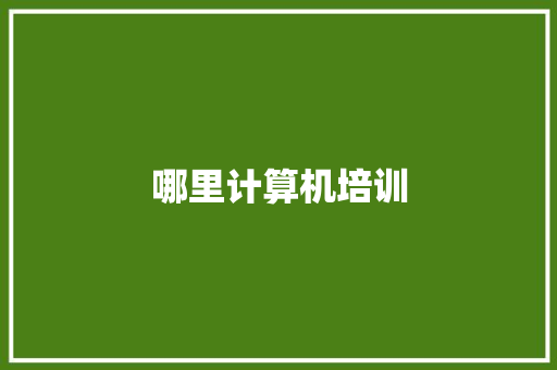 哪里计算机培训