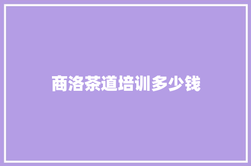 商洛茶道培训多少钱