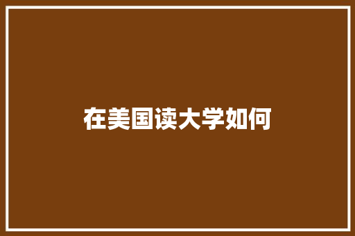 在美国读大学如何