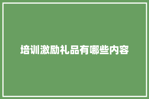 培训激励礼品有哪些内容
