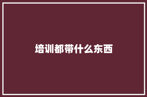 培训都带什么东西