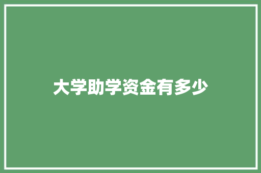 大学助学资金有多少