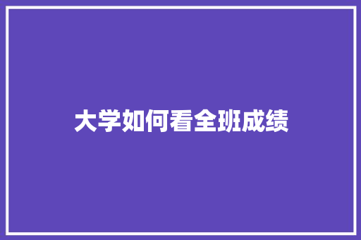 大学如何看全班成绩