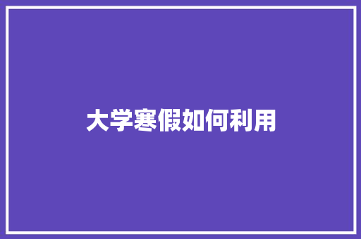 大学寒假如何利用