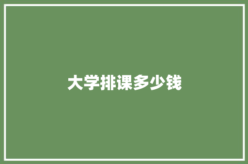 大学排课多少钱