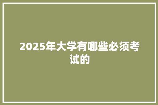 2025年大学有哪些必须考试的