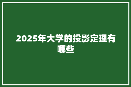 2025年大学的投影定理有哪些 短语