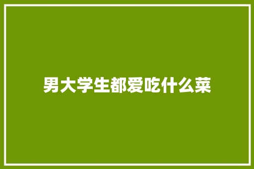 男大学生都爱吃什么菜
