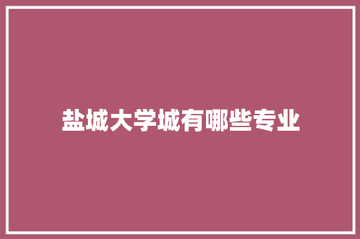 盐城大学城有哪些专业