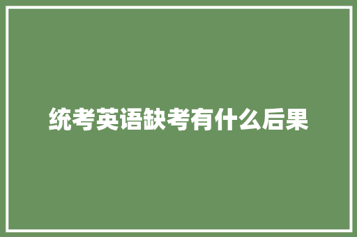 统考英语缺考有什么后果