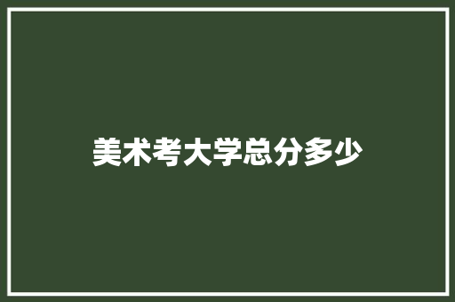 美术考大学总分多少
