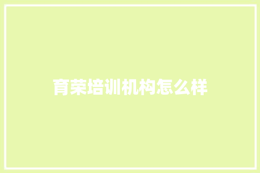 育荣培训机构怎么样