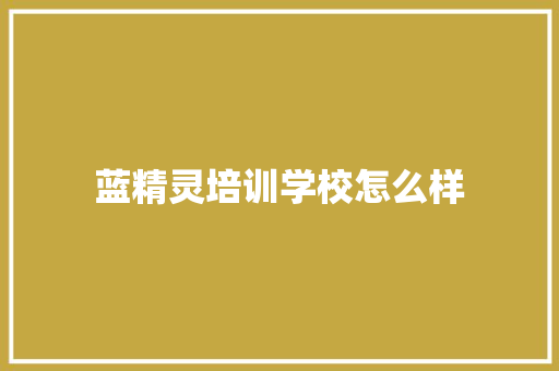 蓝精灵培训学校怎么样