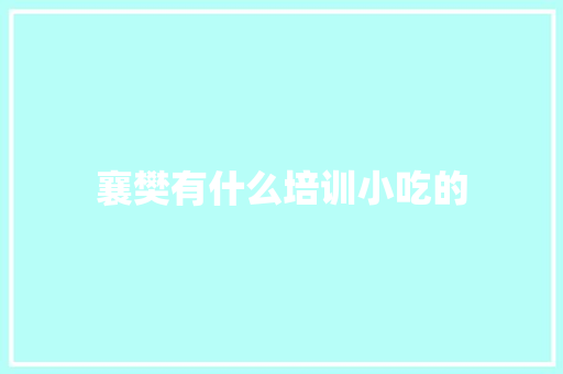 襄樊有什么培训小吃的