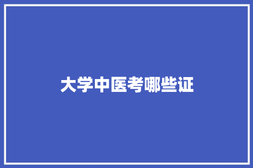 大学中医考哪些证