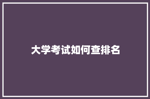 大学考试如何查排名
