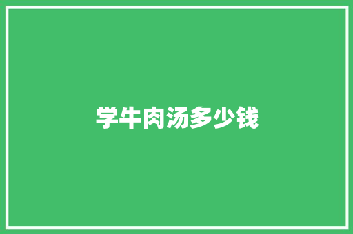 学牛肉汤多少钱
