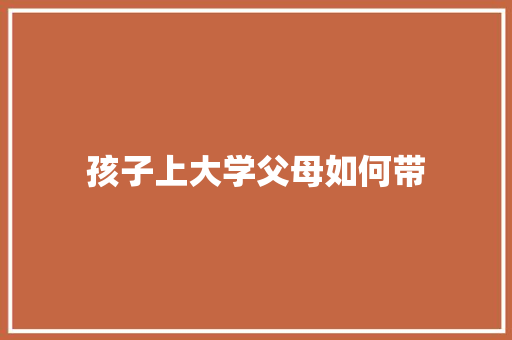 孩子上大学父母如何带