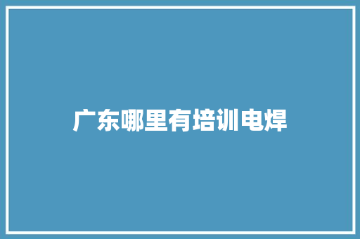 广东哪里有培训电焊