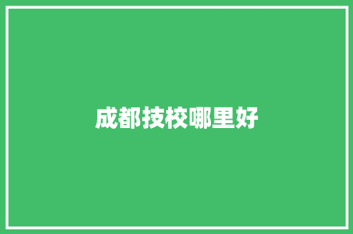 成都技校哪里好 问答