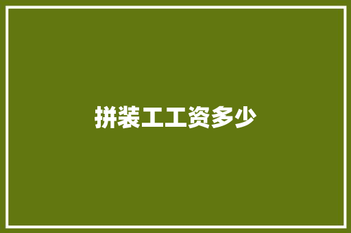 拼装工工资多少