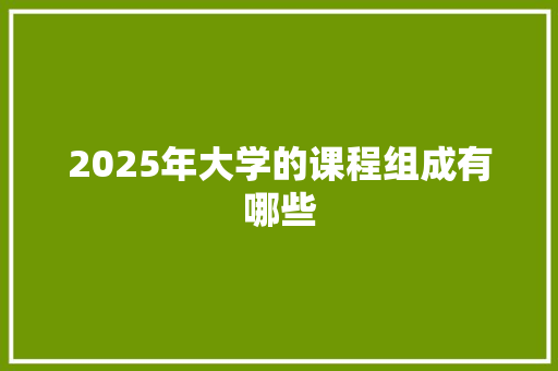2025年大学的课程组成有哪些
