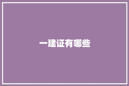 一建证有哪些