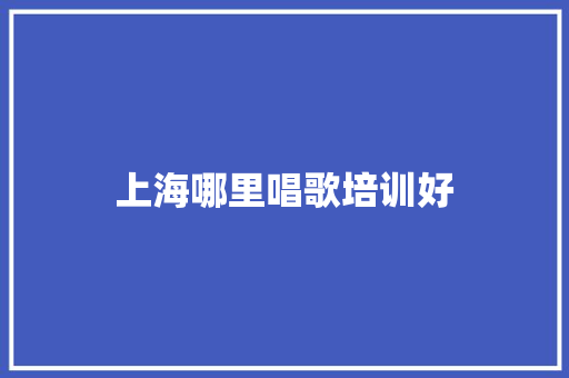 上海哪里唱歌培训好