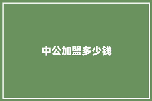 中公加盟多少钱