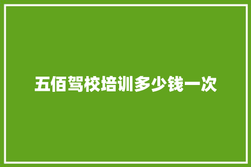 五佰驾校培训多少钱一次