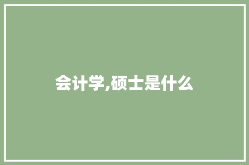 会计学,硕士是什么