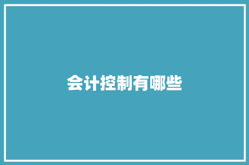 会计控制有哪些