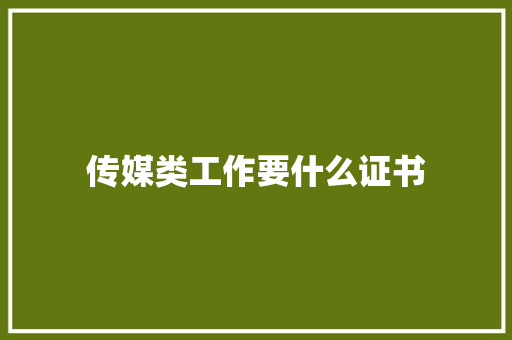 传媒类工作要什么证书