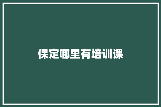 保定哪里有培训课 近义词汇
