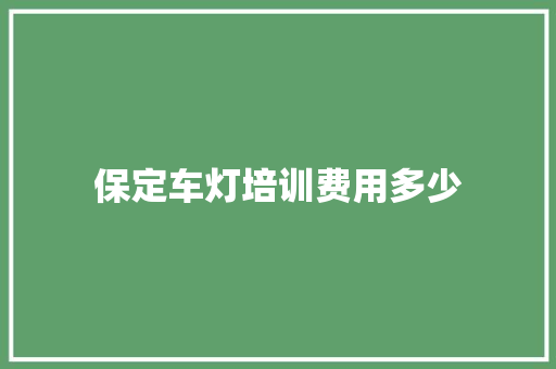 保定车灯培训费用多少 反义词汇