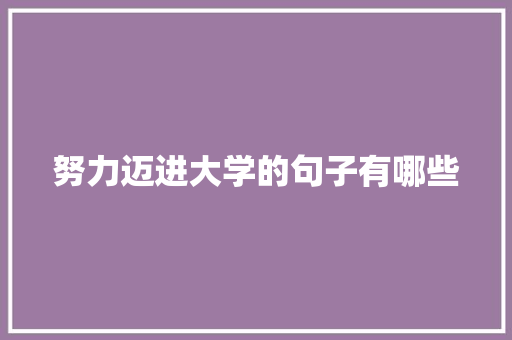 努力迈进大学的句子有哪些