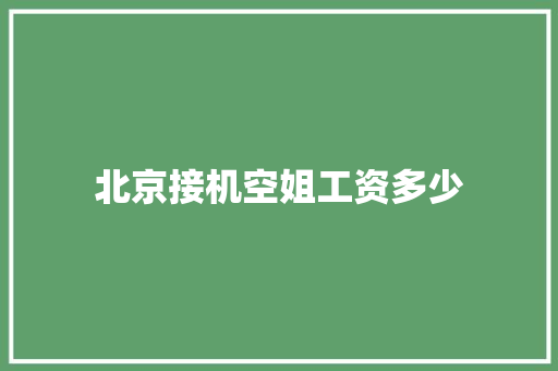 北京接机空姐工资多少