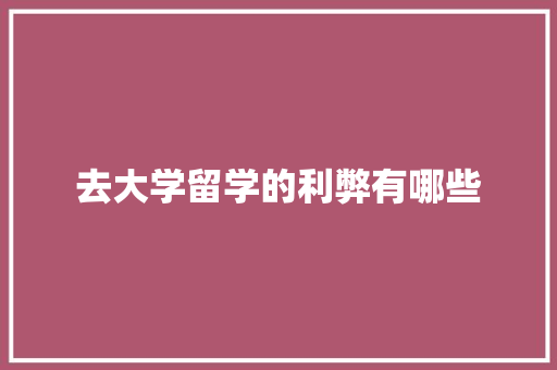 去大学留学的利弊有哪些