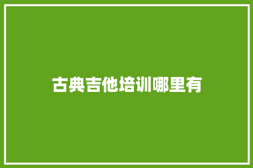 古典吉他培训哪里有