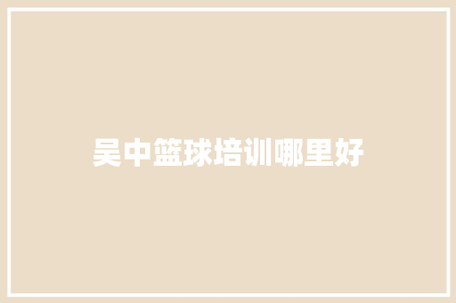 吴中篮球培训哪里好