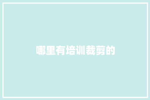 哪里有培训裁剪的